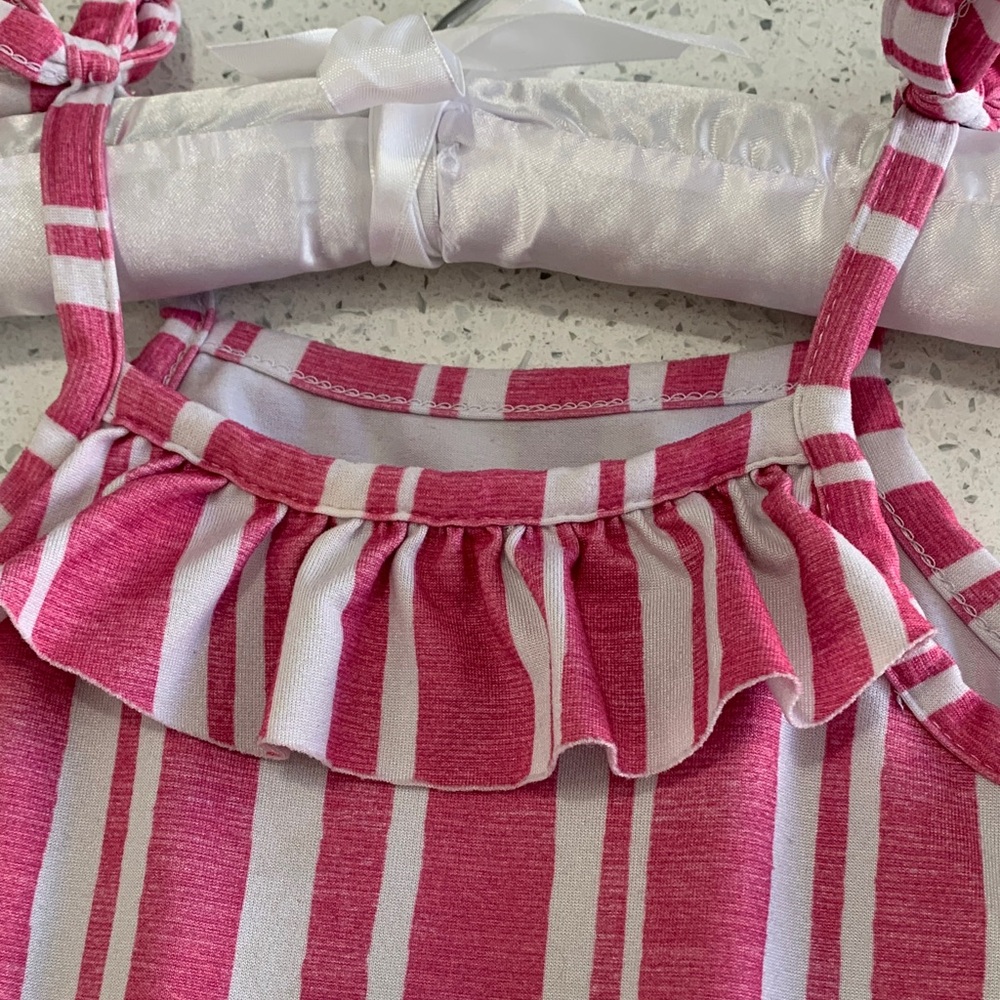 Tommy Bahama Pink & White Striped Ruffle Tiered Dress - Picture 8 of 8